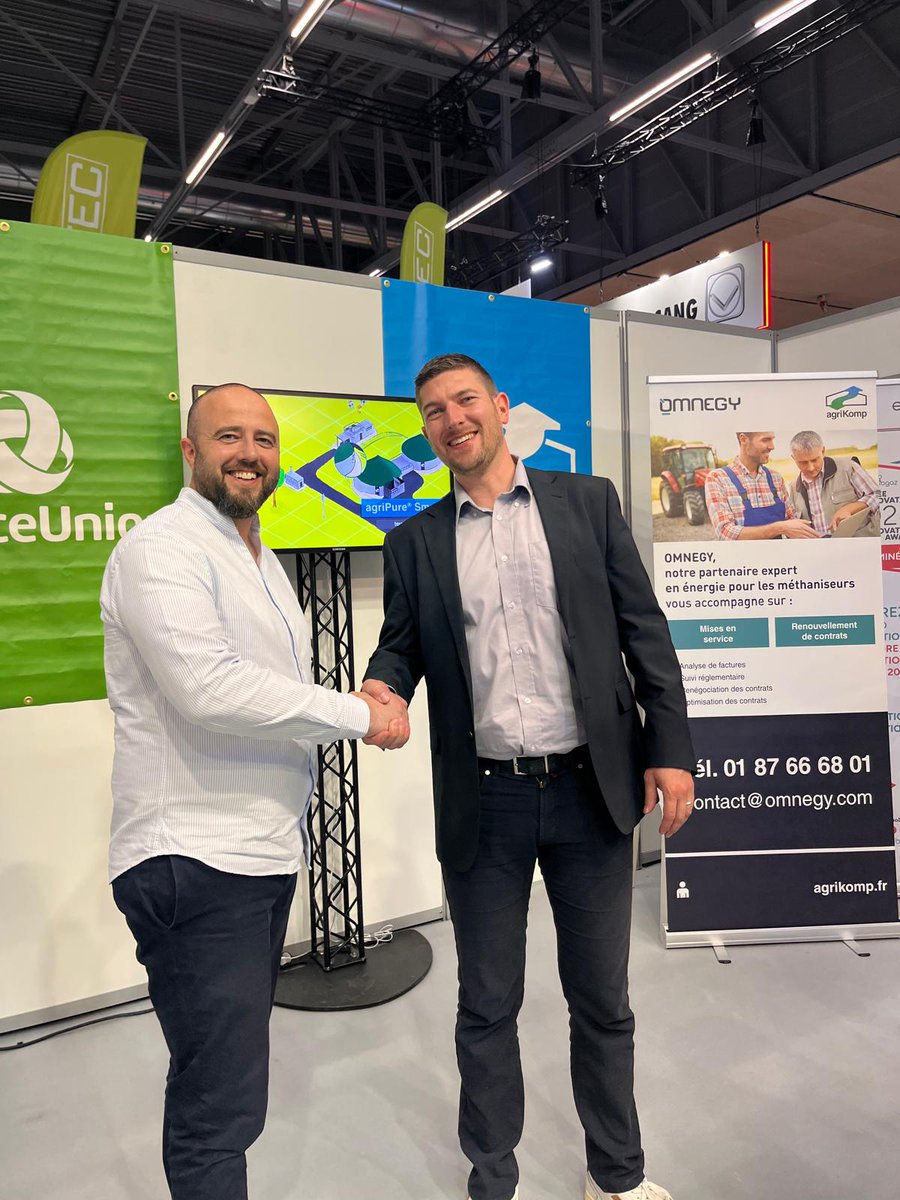 [#live] <a href="/agriKomp_Fr/">agriKomp</a> complète son offre clé en main grâce à son #partenariat avec <a href="/omnegy/">OMNEGY</a> spécialisé dans le conseil et l'optimisation des contrats d'énergie ⚡

Retrouvez-nous sur le stand 1C16 du salon <a href="/expobiogaz/">Expobiogaz</a> à #Strasbourg jusqu'à demain 😉

#methanisation #biogaz #salon