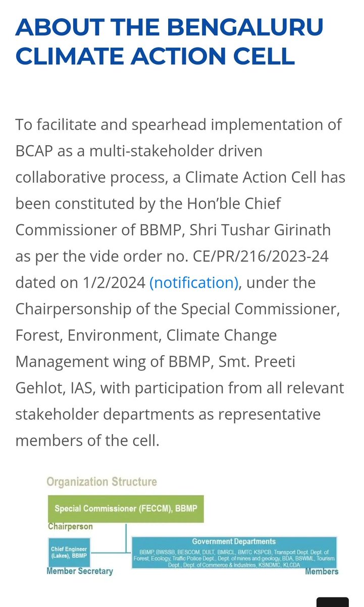 BCCCofficial's tweet photo. BBMP has a Bengaluru Climate Action Cell (#BCAP) under chairperson of Special commissioner (Forest, Environment and climate change) aimed at reducing #greenhousegas emissions & shaping a resilient city. The new #BCAPCell will drive #climateaction on ground. https://t.co/l5XOriN9NL