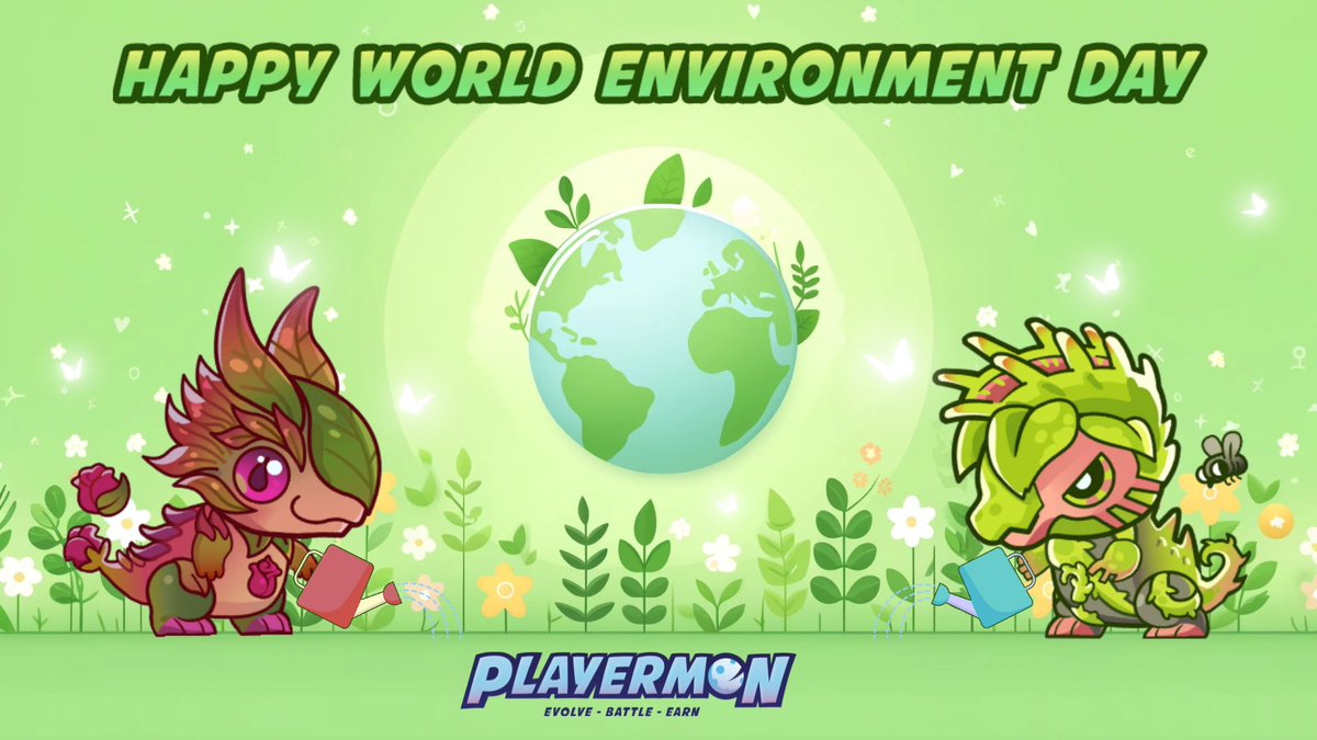 playermons's tweet photo. 🌍 Happy World Environment Day, Playermon Community! 🌿
Let's celebrate by committing to protect our planet. Together, we can make a difference. Small steps lead to big changes! 🌱✨
#WorldEnvironmentDay #Playermon #EcoFriendlyGaming #Naturelove #Blockchaingame #DeFi #Web3 #PlayermonArmy #WinToEarn