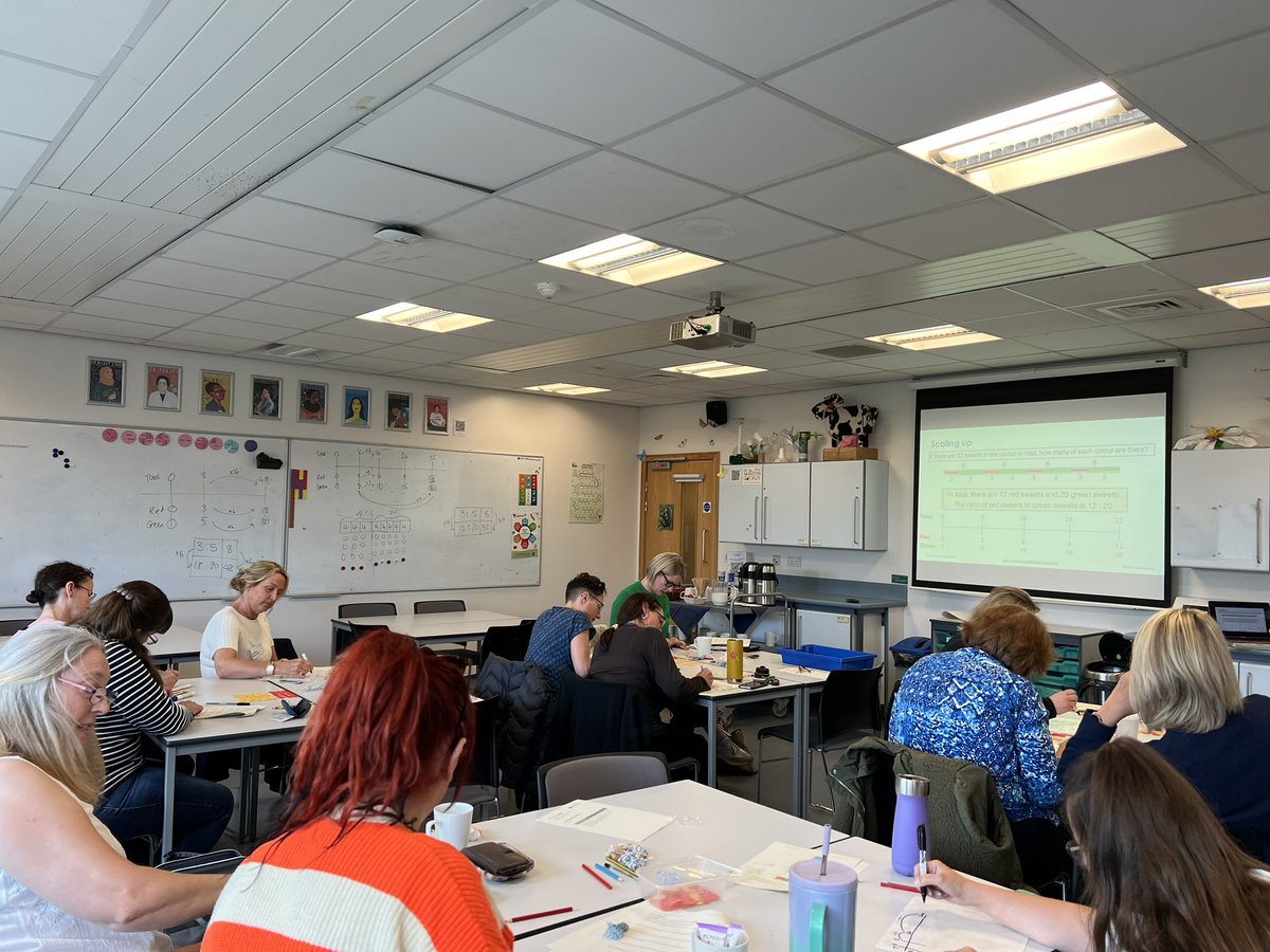 NFareham's tweet photo. Our final @YRMathshub SKTM for Secondary Teaching Assistants. Focusing on Ratio and Proportion. 
What a great bunch! 🤩
They loved finding something right in what all our students say! ☺️
I loved using all the NCETM Material- some lovely jems there. ✨ https://t.co/Y8tAUfAKD0