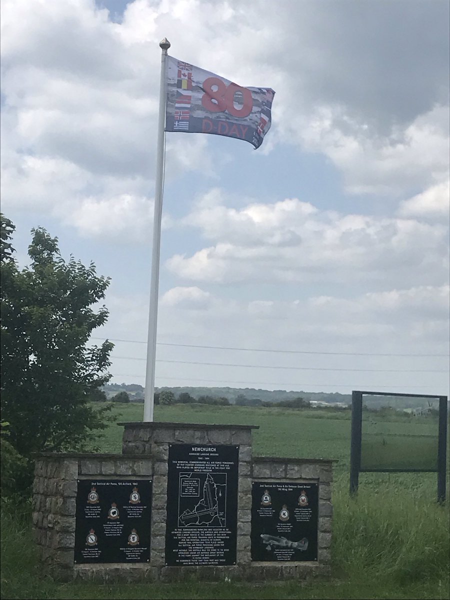 YoudTony's tweet photo. Newchurch commemorates D Day. The flag is flying. #DDay #Newchurch https://t.co/f4SExDZIqX