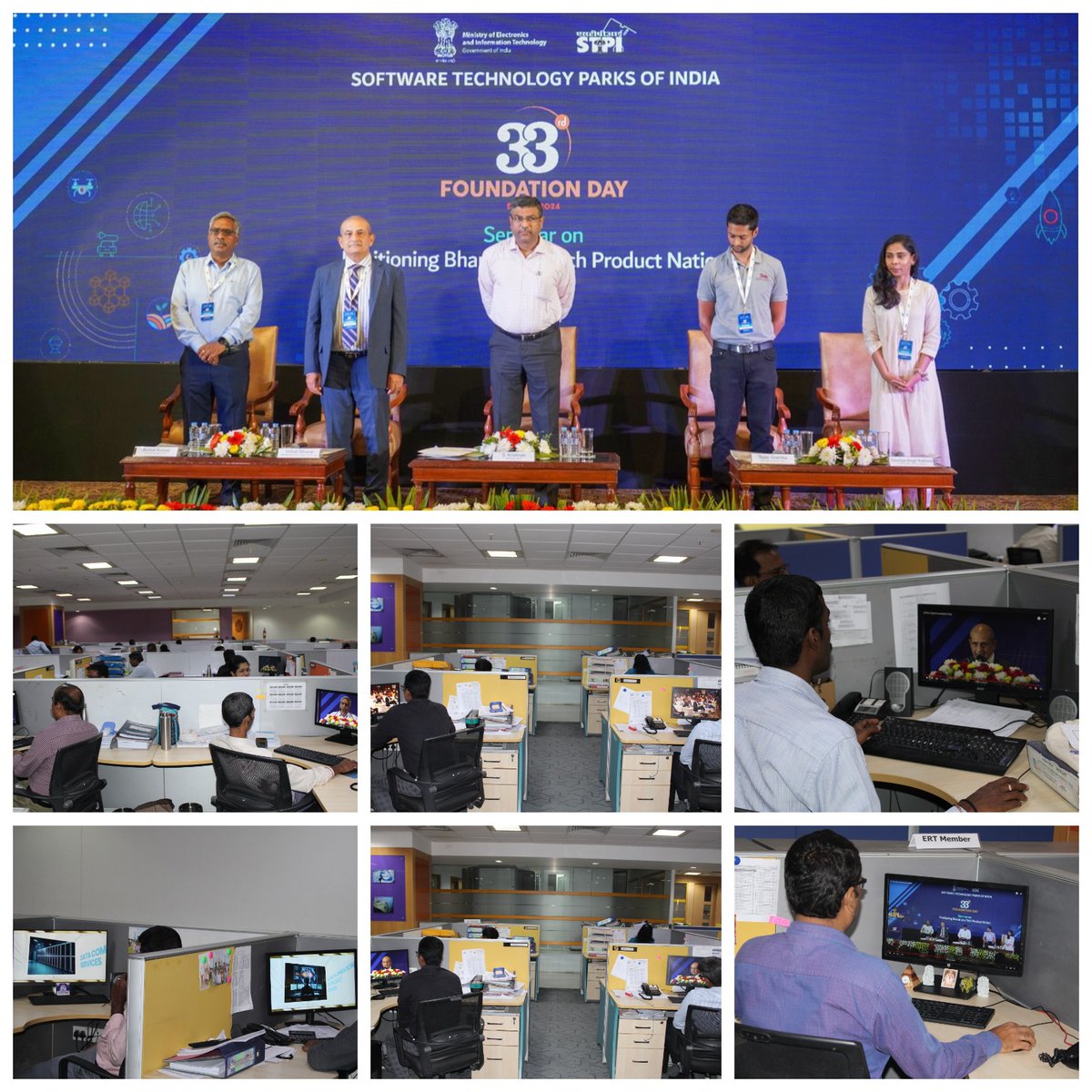 STPIBengaluru's tweet photo. Officials & staff of STPI-Bengaluru attended the live session of 33rd #FoundationDay celebrations of #STPIINDIA. #STPI33Years https://t.co/ESoufrUvLW