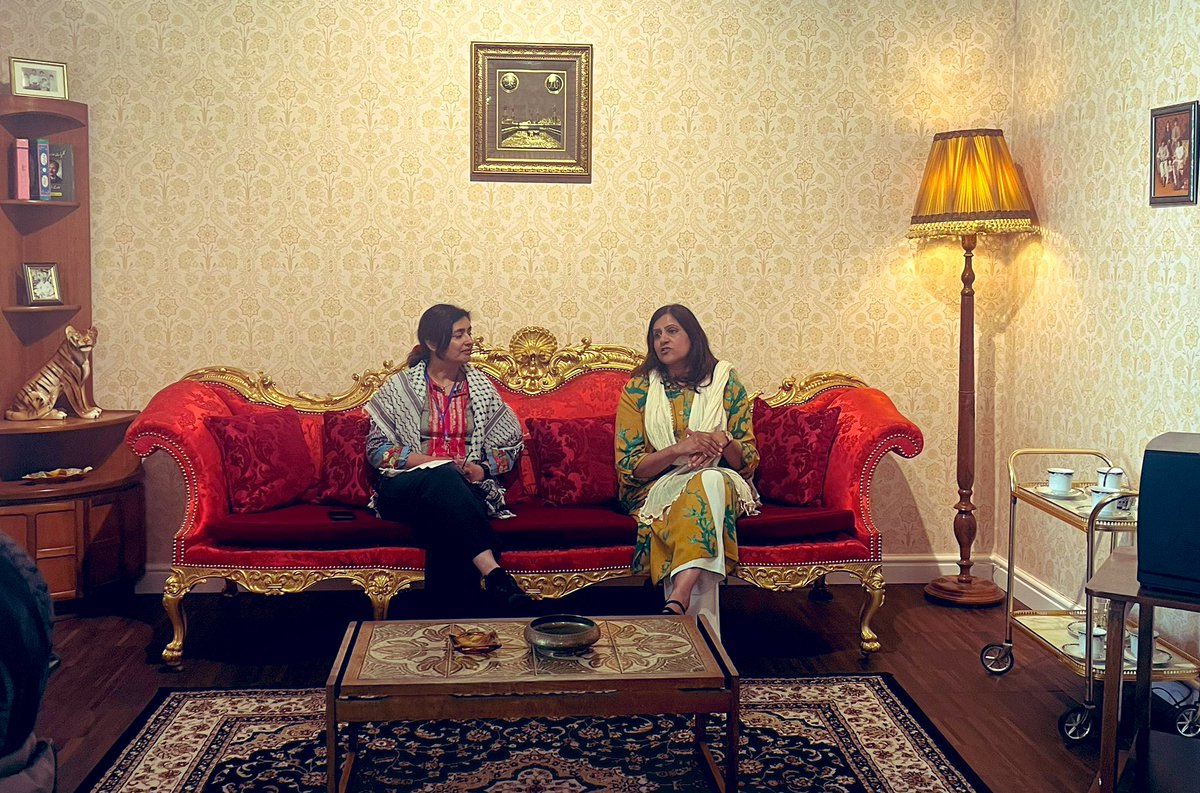 CuratorElen's tweet photo. "Activating" the Clive sofa.

A fantastic morning hearing @NusratAhmedMM in conversation with @NSarwarSkuse - discussing the process of co-curating the South Asia Gallery at Manchester Museum. Stories - not objects - leading the way. 

#Safbwyntiau #Perspectives https://t.co/2qxpA11tLJ