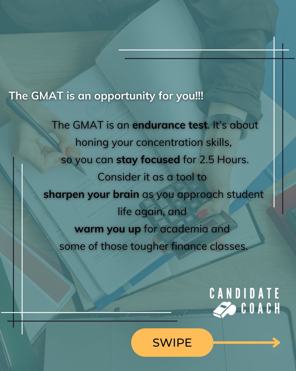 candidate_coach's tweet photo. Ready to conquer the GMAT? We've got the strategies you need to excel. Swipe for expert tips! 🎓➡️
#CandidateCoach #gmat #MBA #mbaadmissions https://t.co/vh07EOnwzU