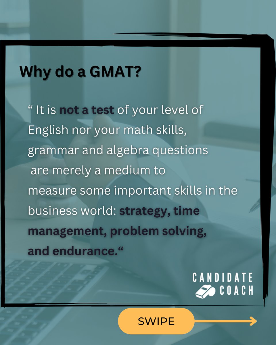 candidate_coach's tweet photo. Ready to conquer the GMAT? We've got the strategies you need to excel. Swipe for expert tips! 🎓➡️
#CandidateCoach #gmat #MBA #mbaadmissions https://t.co/vh07EOnwzU
