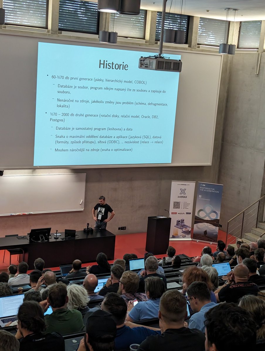 PraguePgDevDay's tweet photo. Pavel Stěhule talks about basics of query optimization through the history of databases, including PG. Prague #PostgreSQL Developer Day 2024, https://t.co/GMBoll8DTW https://t.co/wXs4F7TsMq