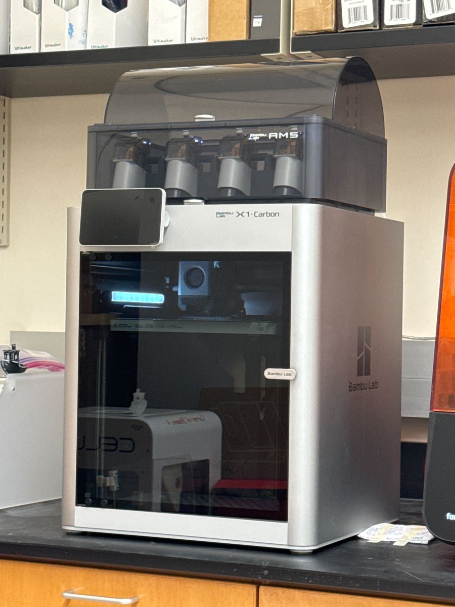 MDI_Lab's tweet photo. 🚀 Exciting News! The MDI Lab just got a new Bambu printer! 🖨️✨ Can't wait to see the amazing projects and innovations this will bring. Stay tuned for updates! #MDILab #3DPrinting #Innovation https://t.co/8uPM6QR1bZ