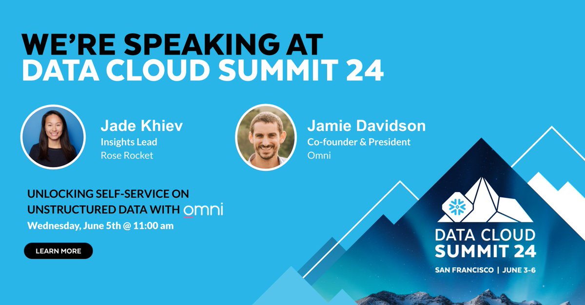 Omni (@omni) on Twitter photo At 11 am be sure to catch our #SnowflakeSummit session with <a href="/RoseRocketApp/">Rose Rocket</a> & <a href="/jamiedavidson/">Jamie Davidson</a> sharing how to unlock self-service on unstructured data with <a href="/SnowflakeDB/">SnowflakeDB</a> & <a href="/omni/">Omni</a> 🏂
bit.ly/3ys3c1k At 11 am be sure to catch our #SnowflakeSummit session with <a href="/RoseRocketApp/">Rose Rocket</a> & <a href="/jamiedavidson/">Jamie Davidson</a> sharing how to unlock self-service on unstructured data with <a href="/SnowflakeDB/">SnowflakeDB</a> & <a href="/omni/">Omni</a> 🏂
bit.ly/3ys3c1k