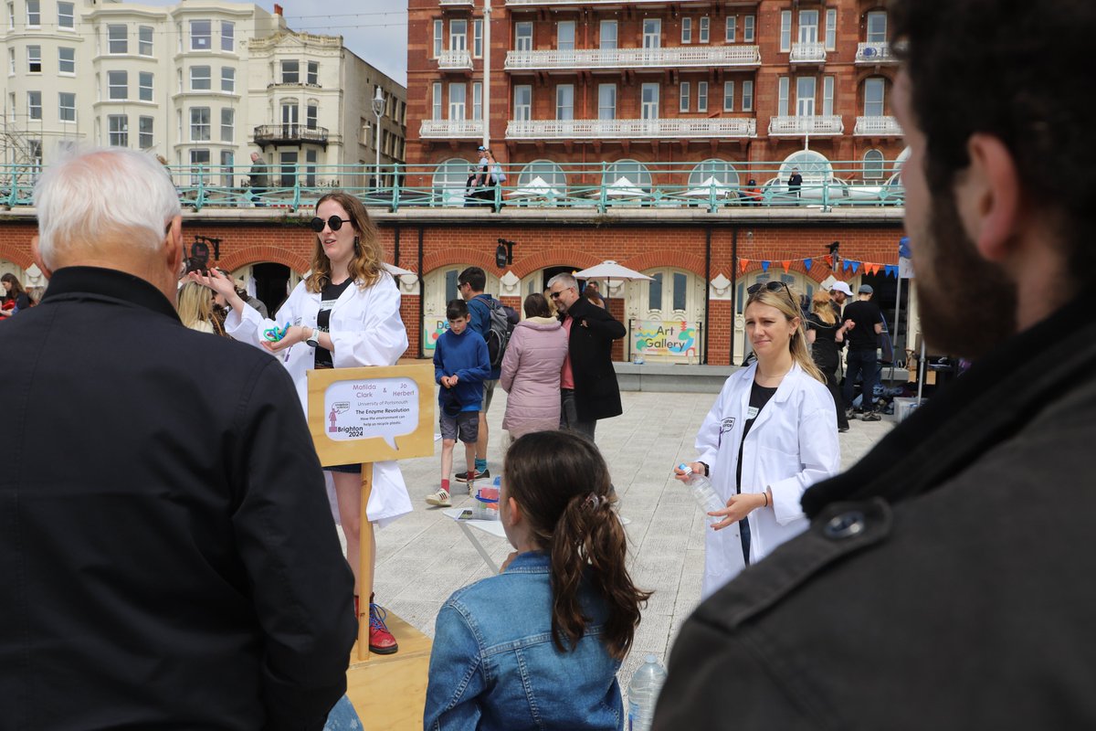 MatildaBiology's tweet photo. What a perfect day to talk about enzymes! 

Thank you @SoapboxBN for allowing me to spread the word about plastic degrading enzymes and thank you @micro_jo for being the best presenting partner and explaining all the microbiology and sequencing! https://t.co/BnCIwAUNxv