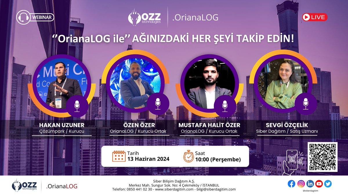 OzzTechIT's tweet photo. 🌐 Katma değerli distribitörümüz Siber Bilişim Dağıtım, OrianaLOG yazılımımız hakkında sizleri bilgilendirmek üzere 13 Haziran'da bir webinar düzenleyecek.
🔗 Katılım Linki: https://t.co/NVyuxVrIf6
#ozztech #siberdağıtım #oriana #orianalog #webinar #sibergüvenlik #networking https://t.co/RkEEPj4y8F