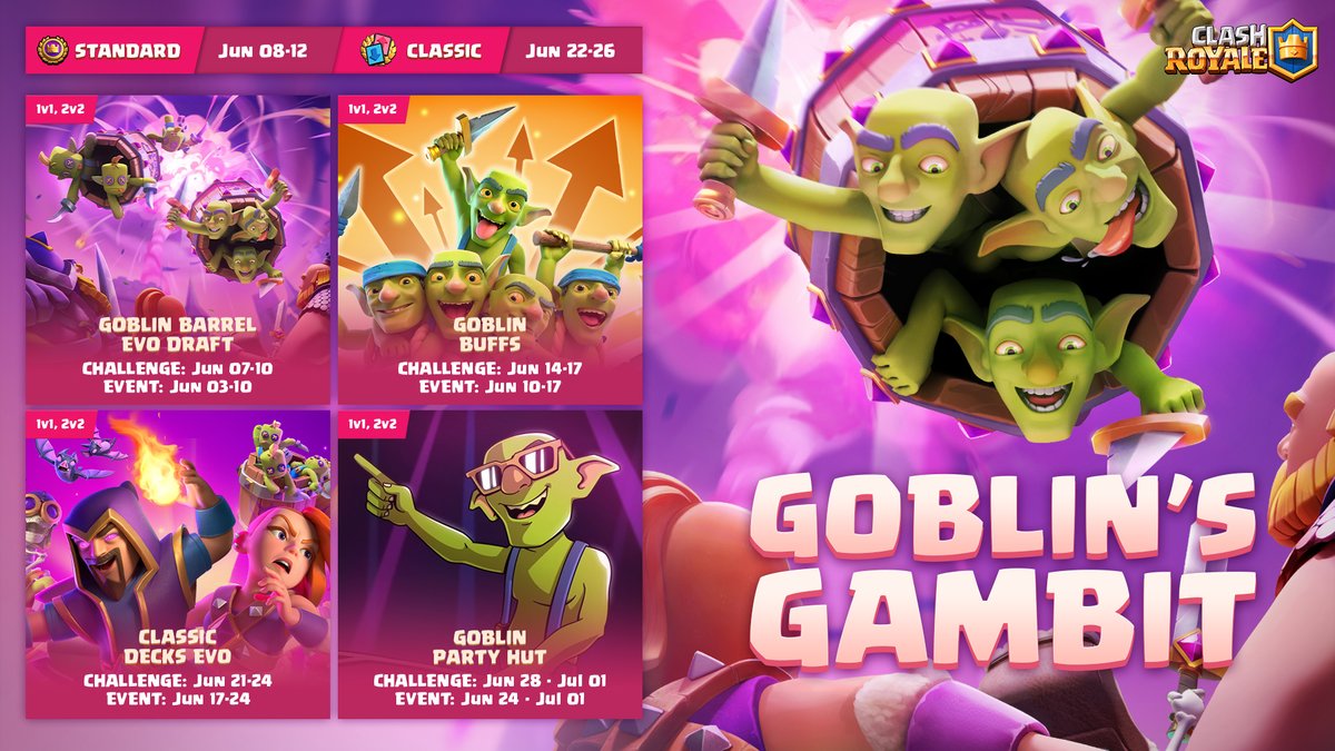 ClashRoyale's tweet photo. ⚔️ June's events and challenges ⚔️ https://t.co/eHzRyDpKfI