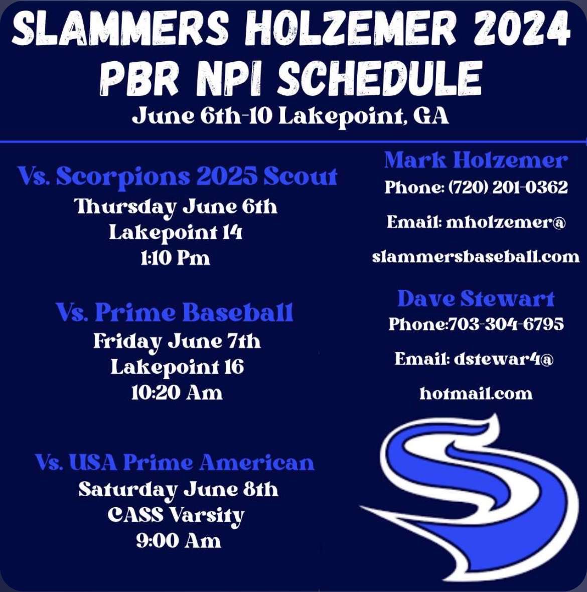 Ryne Dodson (@ryne_dodson) on Twitter photo Summer ball starts this week and Iโm excited to get on the field with this team! Hereโs the schedule for the PBR NPI. Going to be a team to watch!
<a href="/Slammersbasball/">Slammers Baseball CO</a> <a href="/Fikal14/">Mike Fiscus</a> Summer ball starts this week and Iโm excited to get on the field with this team! Hereโs the schedule for the PBR NPI. Going to be a team to watch!
<a href="/Slammersbasball/">Slammers Baseball CO</a> <a href="/Fikal14/">Mike Fiscus</a>