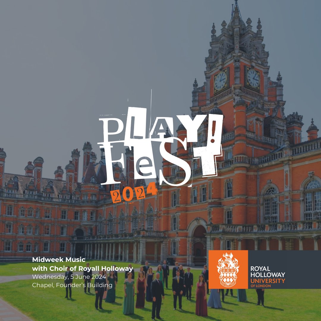 RHULMusic's tweet photo. Happy #HumpDay, where at @RoyalHolloway we have even more FREE events for you as part of #PLAYFestival: A brand-new musical to our popular Midweek with
@RoyalHollChoir, a day with a superstar Film Director to contemporary music by our students.   

👉https://t.co/kvKOtoOvuj https://t.co/GmoJ6DBIUy