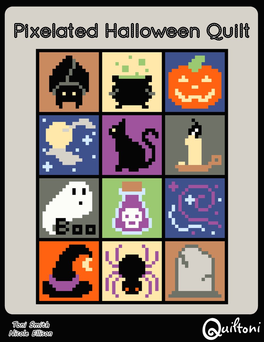 quiltoni's tweet image. The Pixelated Halloween Quilt is now available as a PDF!
Now you can now get all 12 blocks of the Halloween Quilt for just $18 as a PDF! Pick it up today and have the quilt finished in time for Halloween!
And everything on my website is STILL 30% off!
#halloween #sewingpattern