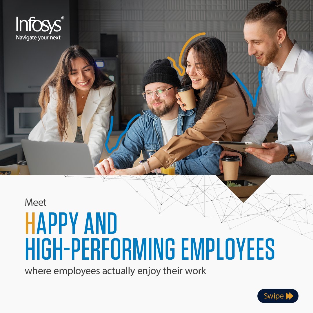 Infosys's tweet photo. Happy, thriving employees in a flexible hybrid world?
✅ Infosys makes it real with Humanizing Experiences! #GartnerDW #NextAtWork Visit booth #202 and transform your business.
Click here to know more ➡️https://t.co/kGLCaiJMil https://t.co/yXp0rqLwmJ