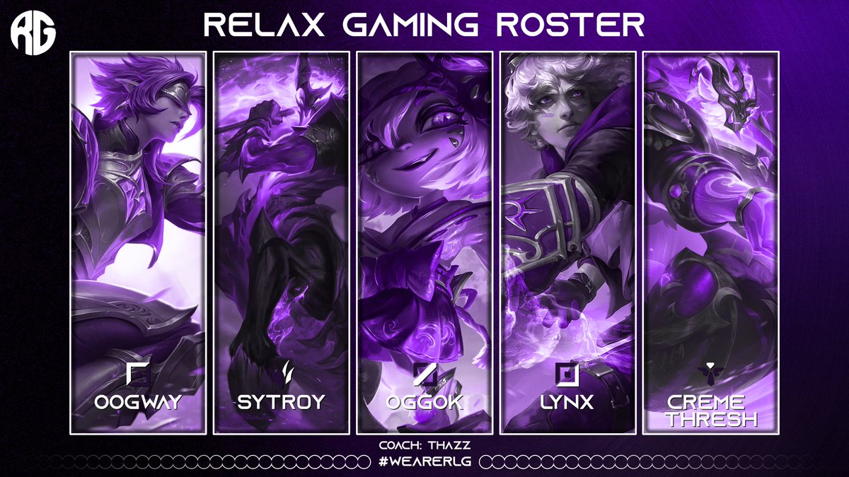 Nach so einem Banger Roster, dürfen wir direkt noch eins präsentieren:

Unser #Main Team Roster:

🔝<a href="/Lol_Oogway/">Oogway</a>
🌴SyTroy
🪄 <a href="/SGE_Oggok/">SGE_Fan69</a> 
🏹@lynx_adc
🪝 <a href="/rlg_support1/">Roman🇷🇺</a> 

Staff:

👨‍🏫<a href="/Real_ThaZz/">ThaZz</a>
👩‍💼 @Its_qyomi 

DIV 4.3 - Wir sind ready!🔥

#PrimeLeague | #WeAreRLG | #RLGG | #Main