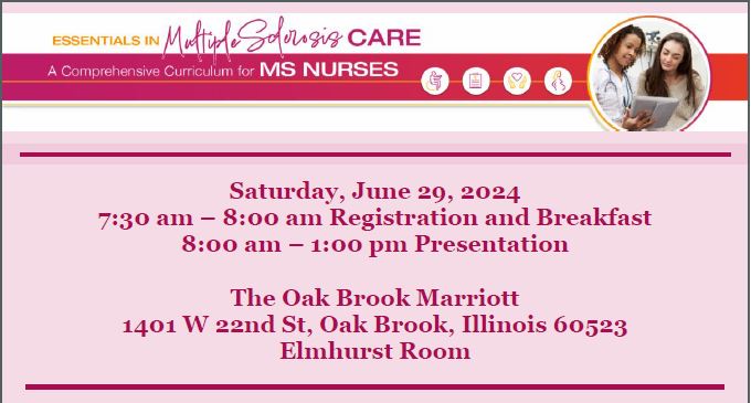 MULTIPLE SCLEROSIS NURSES NEAR AND AROUND THE CHICAGO AREA!! REGISTER TODAY!

Join us on June 29th for this free Comprehensive Curriculum for MS Nurses! 

<a href="/CatMedEd/">Catamount Med Ed</a> 

cmscscholar.org/essentials-in-…