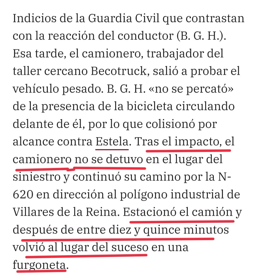 nachorosell's tweet photo. El conductor del camión que atropelló a #EstelaDomínguez NO se detuvo, ABANDONÓ el lugar y regresó 15 minutos más tarde en OTRO vehículo. Ya estaba muerta.

Ojalá el juicio de este viernes en #Salamanca haga #justicia. A muchos nos cuesta creer que esto acabe en una simple multa. https://t.co/hSodF1Eyd3