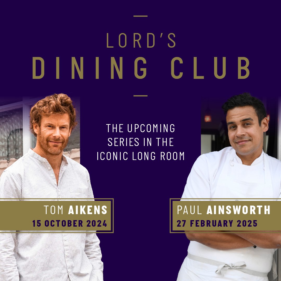 Lord's Cricket Ground (@homeofcricket) on Twitter photo Our next chefs for Lord's Dining Club have been confirmed 🙌
👨🍳 <a href="/tomaikens/">Tom Aikens</a>
👨🍳 <a href="/PaulAinsw6rth/">The Ainsworth Collection</a>
More details and to book 👉 lords.org/ldc
#LoveLords Our next chefs for Lord's Dining Club have been confirmed 🙌
👨🍳 <a href="/tomaikens/">Tom Aikens</a>
👨🍳 <a href="/PaulAinsw6rth/">The Ainsworth Collection</a>
More details and to book 👉 lords.org/ldc
#LoveLords