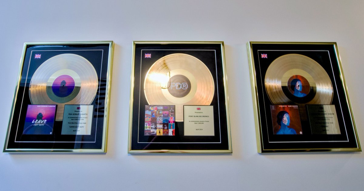 Really proud to hang our student's gold records on our walls. Congratulations to @paulschulzemusic @viviennechimusic @mrharryshadow and our in-house record label, Point Blank Recordings for accumulating over 12 million streams! #spotify #spotifyartists #pointblankmusicschool