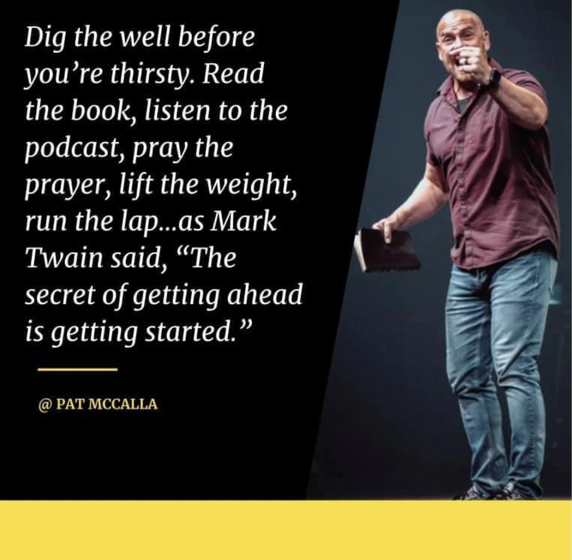 PatrickMcCalla's tweet photo. "🌟 Dig the well before you're thirsty 🌟 Wise words to live by as we embark on our journey of life. So, let's dive into those books, podcasts, prayers, and whatever it takes to pave our path to becoming who God created us to be!💼📚 #Motivation #GetStarted #SuccessJourney" https://t.co/9kXX0RDmQw