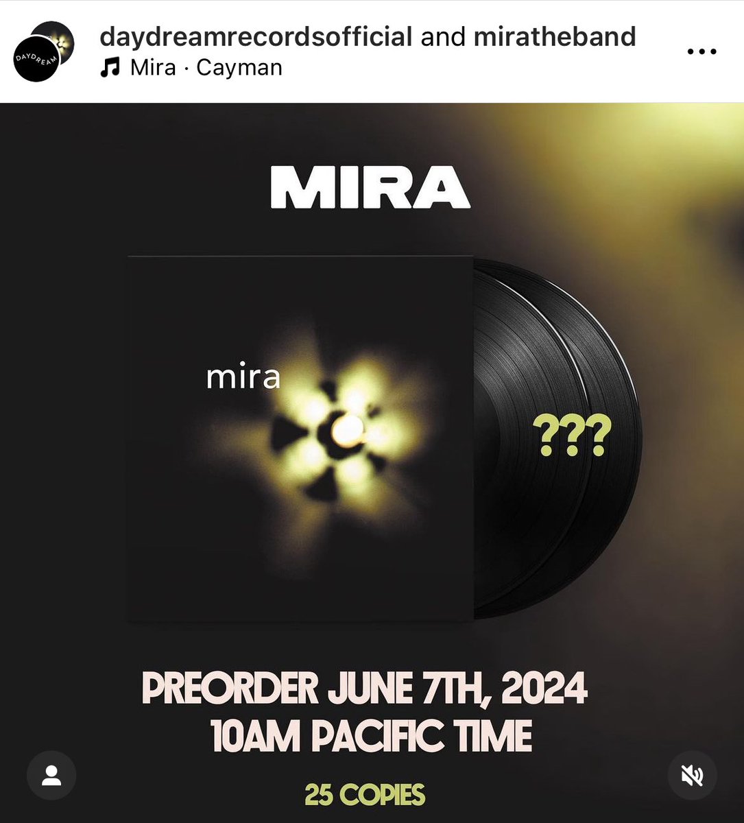 BIG NEWS: Our debut album will be available on vinyl for the first time ever! Newly remastered double LP with 3 extra tracks. Limited to 300 copies. When they’re gone, they’re gone! Preorder Friday

daydreamrecordsofficial.com

projektrecords.bandcamp.com/album/mira-202…