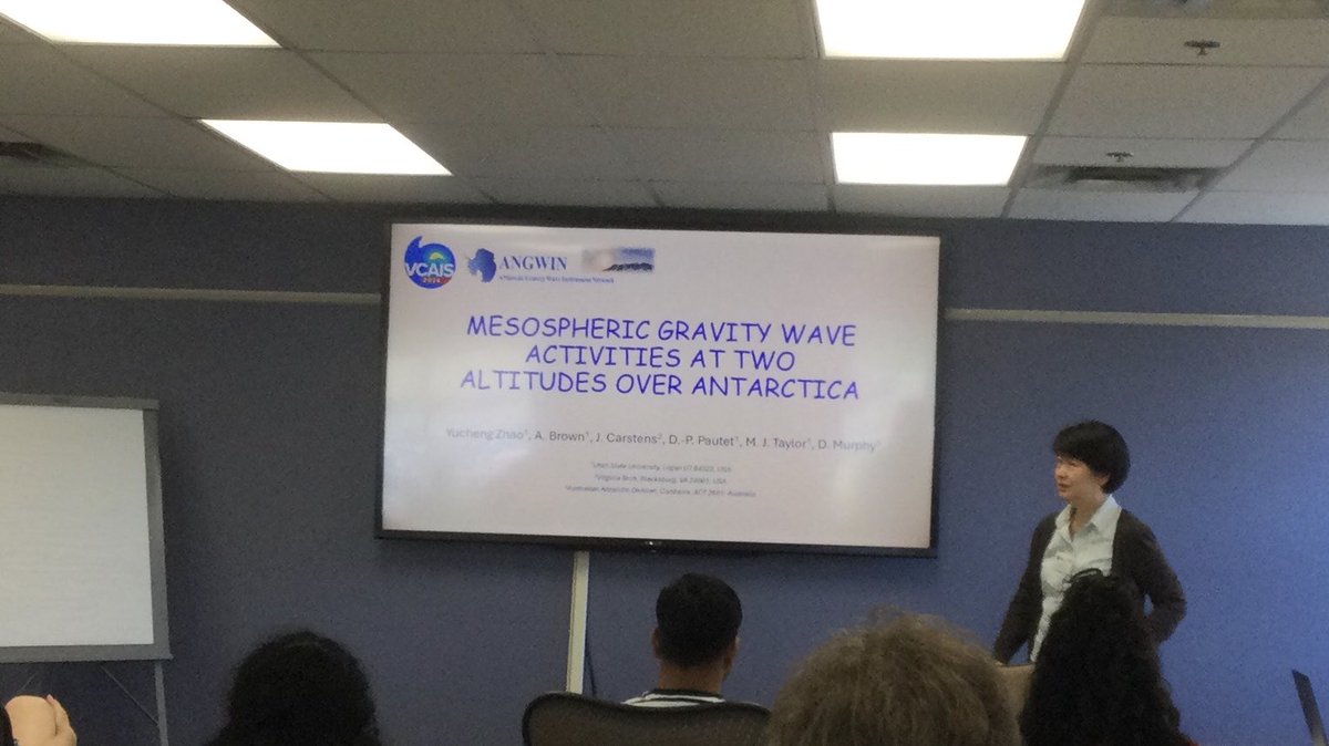 ANGWIN_2's tweet photo. Yucheng Zhao from Utah State University is now talking about gws seen in airglow and satellite observations. https://t.co/NKPzp0ySwz