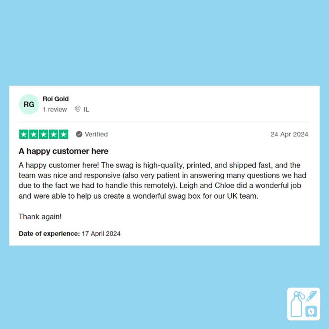 Another day, another happy customer, another 5* review! ⭐

Big shout-out to Chloe and Leigh! 👏

Don't forget to add your review to our Trustpilot page. 🚀

#SwagBox #Trustpilot #Review #Testimonial #Feedback