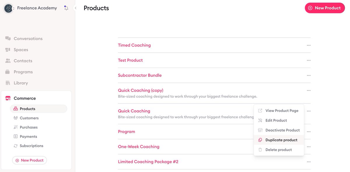 🚀 New in Clarityflow! Now you can easily duplicate an existing product in Commerce—no more starting from scratch.