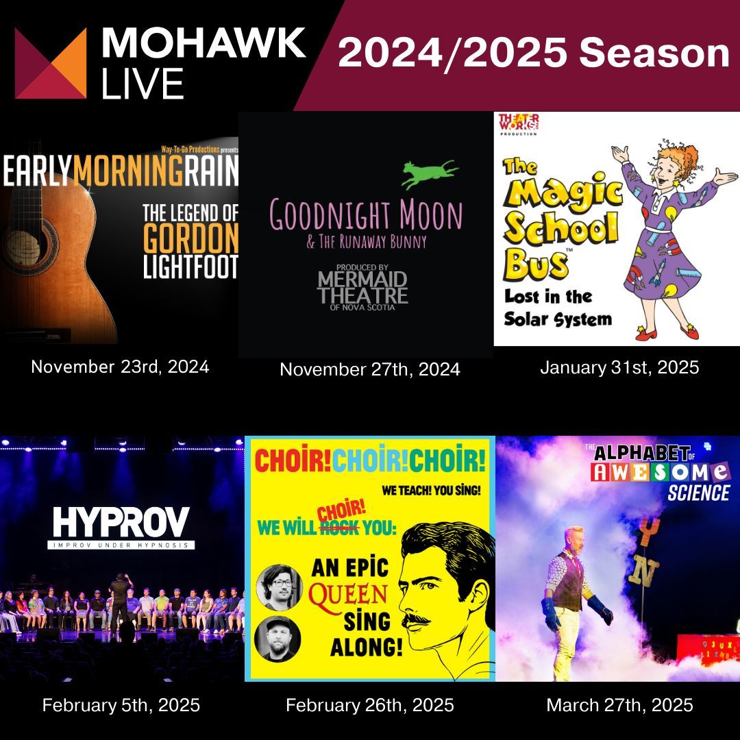 The countdown is over! This is Mohawk Live's 2024/25 Season. Check it out and learn more here: buff.ly/3LMko5r