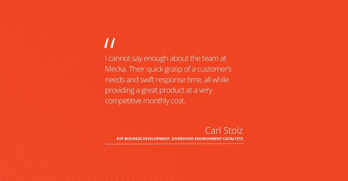 Mecka_Inc's tweet photo. Carl Stolz, EVP of Business Development at Diversified Environment Catalysts, speaks volumes about his #MeckaMoment! 🏎️

Discover how our team's rapid understanding and stellar support, combined with top-notch products are driving success for businesses like yours.

#Testimonial https://t.co/R7hixJxfWo