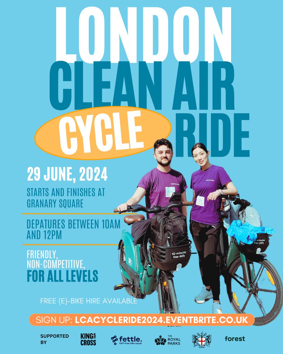 🚨 Spotted any of the LCA cycle ride posters in your neighbourhood? ⁠
⁠
Open to all experience and fitness level, this is a non-competitive ride for everyone to take part in, on Saturday 29 June.

Secure your tickets now at l8r.it/BYnf 🚲⁠