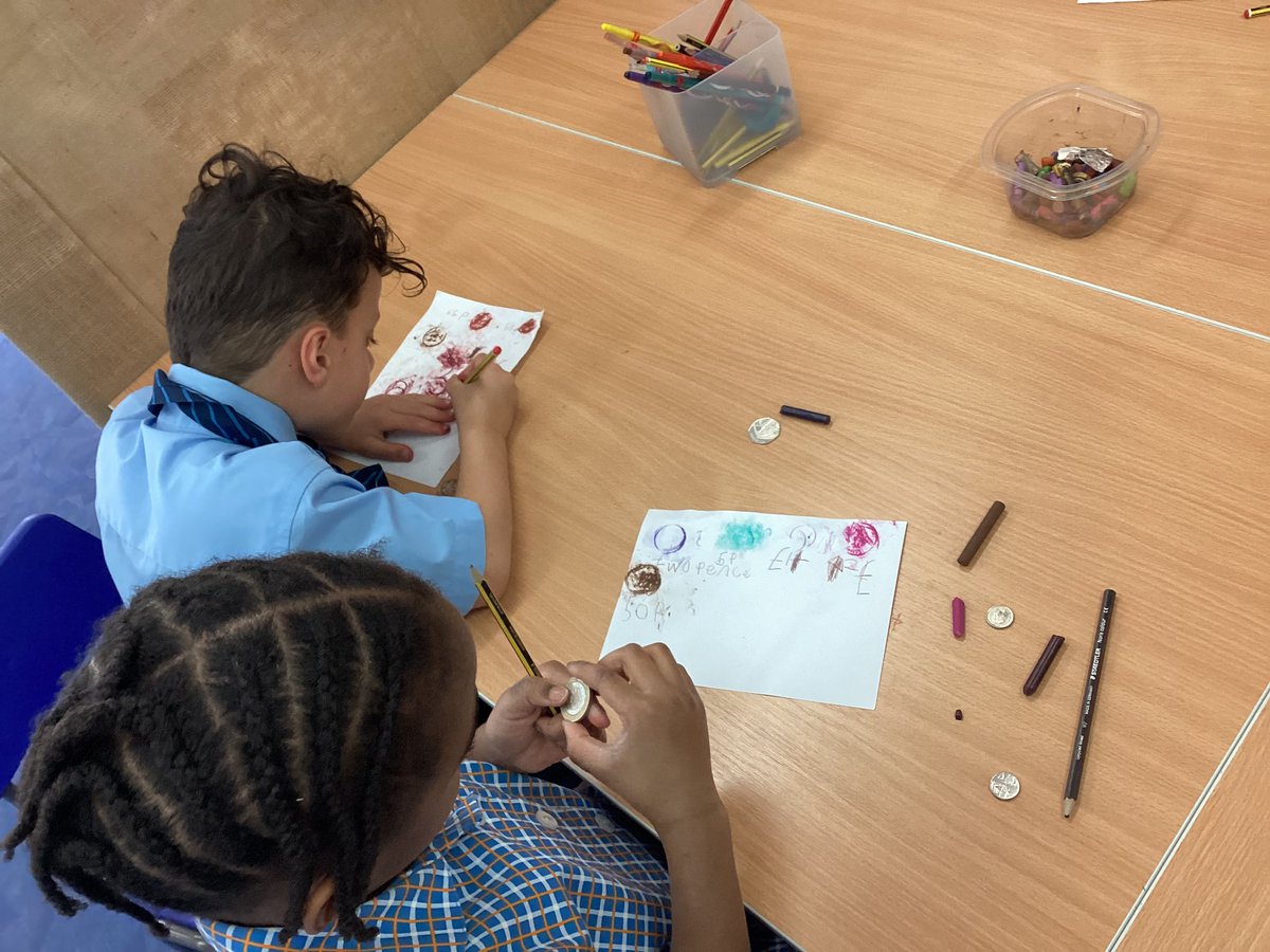 We started our unit on money today and enjoyed exploring the different coins #InspiringExcellence