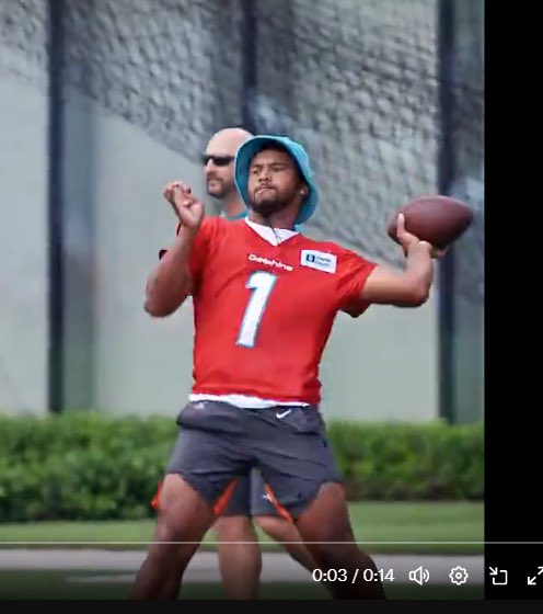 ckparrot's tweet photo. This isn’t just talk by Tua. It’s evident even on short clips the Dolphins post on social media. The first two pictures (bucket hat) are Tua in 2022, and the second two are this year.

The still frames are taken, 1) at the end of his windup and 2) at the ball’s release. The old set shows how much hip rotation he’s doing WHILE the ball comes forward, and the newer set shows that he’s mostly already gotten his hips around before he’s even done with his windup, before the ball is moving forward.

One thing people tend to dismiss about Tua is how malleable/coachable he is.

Last year many thought the jiu jitsu thing was a laughable gimmick. Then we saw it in action and there were discrete changes in the way he played the game. He went from a guy who couldn’t keep himself off the injury report to one of only a handful of QBs who actually played all 17 regular season games.

This is a guy who had six different offensive coordinators in the six years before he met Mike McDaniel. Even in just his NFL career he went from being an RPO guy under Flores to a west coast play-action guy under McDaniel, winning games regardless of approach, regardless of the quality of the skill players or offensive line.

People tend to be impatient and unrealistic. They want a guy to 1) learn a brand new offense, 2) rehab a surgically repaired hip, 3) change your body’s makeup, 4) learn how to handle NFL caliber hits and physicality, and 5) fine tune your throwing motion, and to do it all overnight. Oh and let’s do all that as a rookie without training camp or preseason, during a global pandemic. You mean you haven’t done all that yet? What a bum! Fire him into the sun.

Reality is very different and we see that in pro athletes across the board. We see it in the NBA as players (e.g. Bam Adebayo) add pieces to their game one off season at a time.

The point is when Tua has to undertake these tasks, you discretely see the progress every time. When he has to learn the new offense, he learns the new offense. When he has to get stronger, he gets stronger. When he has to slim down, he slims down. When he has to rehab and make you forget he just had a career threatening broken hip, he makes you forget about the career threatening broken hip. When he has to learn how to absorb NFL caliber hits without putting his head at risk, he becomes one of the best in the NFL at protecting himself. When he has to fine tune his throwing motion, he shows you the new motion while maintaining his trademark accuracy.

Don’t underestimate how valuable that is in a professional player because it’s not as common as you think. Most players by the time they get to a certain point kind of just are who they are, and their circumstances/opportunities might change (which can lead to breakouts and such) but the player hasn’t actually changed much.

Players don’t get paid retroactively in the NFL. They get paid on what a team thinks they will be in the future during the life of the contract. Miami feels pretty safe in the knowledge that Tua will be able to roll with the punches, re-learn the things that adversity forces him to re-learn, and improve on the things he sets to improve, because he has an established history of doing exactly that.

And that’s ultimately why agreement on a contract extension seems like a foregone conclusion.