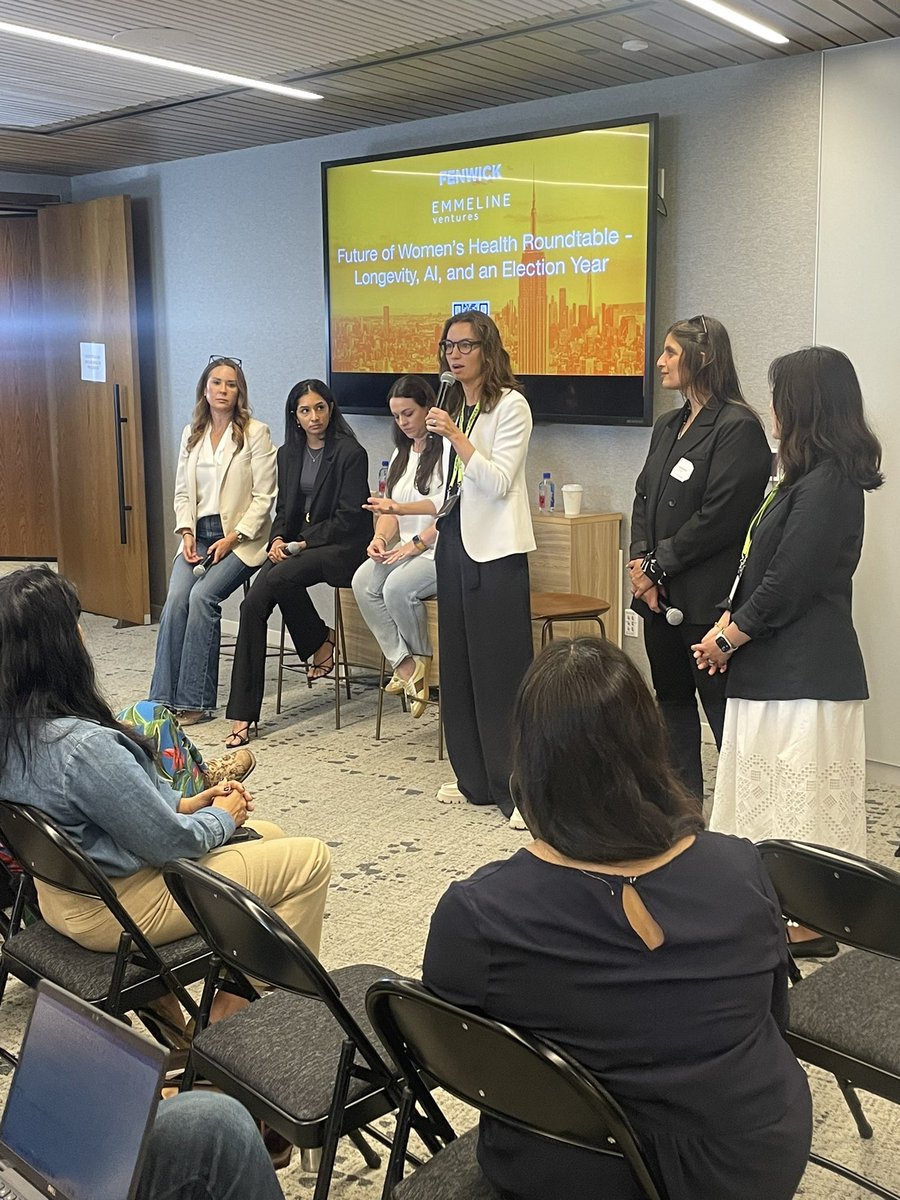 Day 3 of NY <a href="/Techweek_/">Tech Week</a> &amp; the energy is ⚡️⚡️⚡️Full house for the “Future of Women's Health Roundtable - Longevity, AI, and an Election Year” co-hosted with <a href="/VCEmmeline/">Emmeline Ventures</a> - kicking it off with Capturing the Longevity &amp; AI Opportunity with <a href="/emaappco/">Ema - the AI companion for femalehood</a>, @celestedoctors &amp; Lovu #NYTechWeek