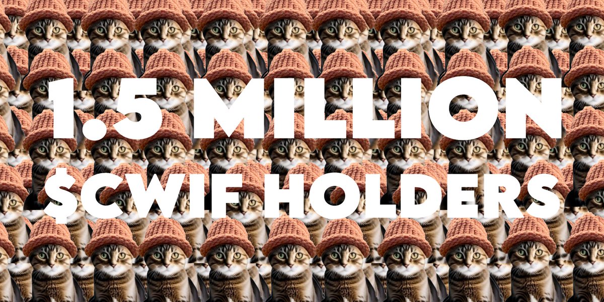 catwifhatsolana's tweet photo. New $CWIF milestone unlocked 🧢

1.5 MILLION HOLDERS 🎉🎉 https://t.co/lcRegAfInM