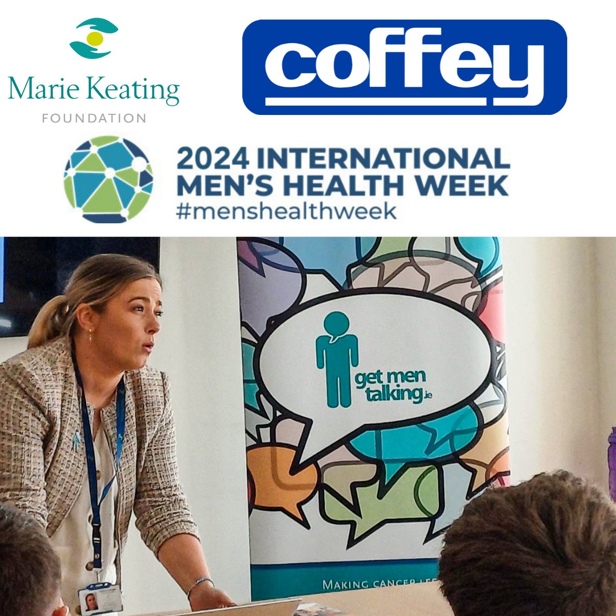 CoffeyGroup's tweet photo. #MensHealthAwareness week at Coffey! Partnered with @mariekeatingfoundation  for an informative talk. We prioritize employee wellbeing &amp; we  hosted a session on men's health &amp; cancer prevention.  #Coffey #health #wellbeing https://t.co/TxfYOGFsNE