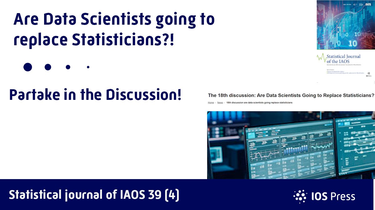Official Statistics (@officialstat1) on Twitter photo 📊Study the, free to read, editorial & manuscript of SJI Volume 39, Issue 4. You can find here👇🏼
content.iospress.com/articles/stati…
💬And partake in the 18th SJI discussion:
Are Data Scientists Going to Replace Statisticians?
On officialstatistics.com/news-blog/18th…
<a href="/IAOS_Stat/">International Association for Official Statistics</a>
<a href="/isi_wsc/">ISI WSC</a>
<a href="/IOSPress_STM/">IOS Press</a> 📊Study the, free to read, editorial & manuscript of SJI Volume 39, Issue 4. You can find here👇🏼
content.iospress.com/articles/stati…
💬And partake in the 18th SJI discussion:
Are Data Scientists Going to Replace Statisticians?
On officialstatistics.com/news-blog/18th…
<a href="/IAOS_Stat/">International Association for Official Statistics</a>
<a href="/isi_wsc/">ISI WSC</a>
<a href="/IOSPress_STM/">IOS Press</a>