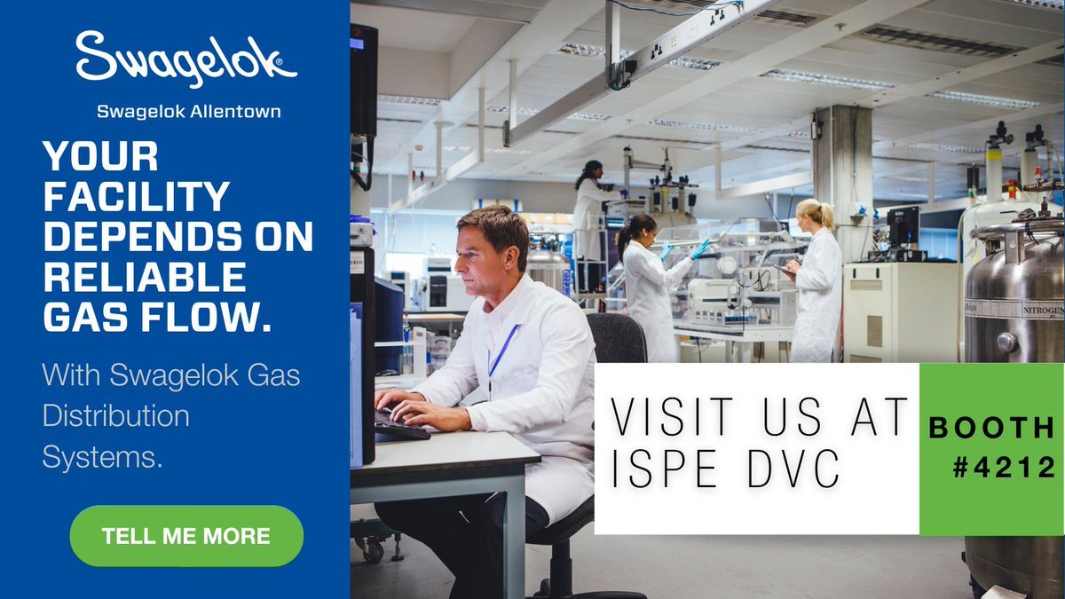 SwagelokAlntn's tweet photo. Looking forward to exhibiting at the #ISPEDVC Symposium in #Philadelphia on June 18! Our engineers will be in booth 4212 to answer your most pressing questions about your #fluidsystem and #labgas applications.  https://t.co/94QicsTmMn #engineering #gasdistribution https://t.co/QLiua5ehrU