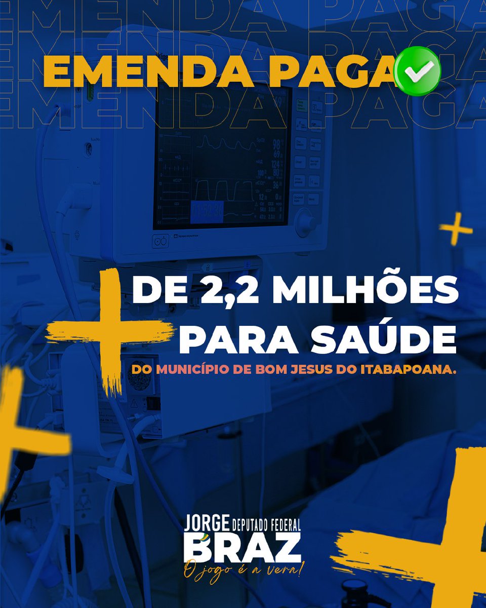 #EMENDAPAGA | Destinamos mais de 2,2 milhões para investimento na área da saúde do município de Bom Jesus do Itabapoana. 

Essa verba já está disponível para melhorar a qualidade de vida de toda população. 

#ojogoéavera