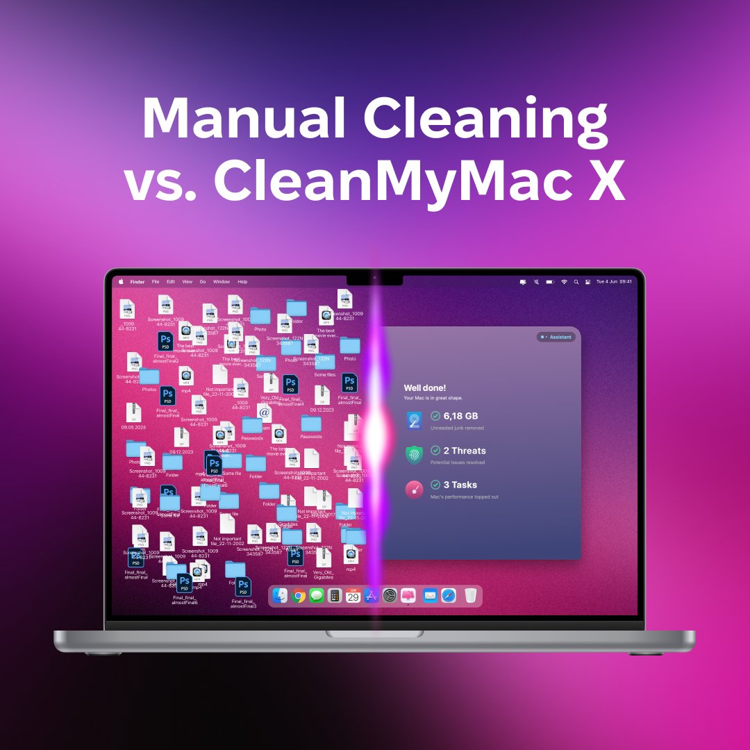 Choose a side and win a license! 

What team are you in? Eazy-breezy CleanMyMac X or Trial&amp;Effort manual cleaner? Write in the comments and get a chance to win a CleanMyMac X free license 🔥

1. Post a comment about what digital cleaning method you prefer and why
2. Follow us 👀