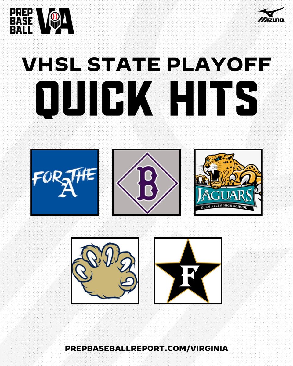 PrepBaseballVA's tweet photo. 🚨VHSL State Quick Hits 6/5🚨

Highlights from our coverage of the last night's @VHSL_ playoff action

📂5 Teams
📂23 Players

🔗👉https://t.co/bwl3s5xMZu

#VHSLClass6 #VHSLClass4

#BeSeen https://t.co/3kvc0EP4tQ