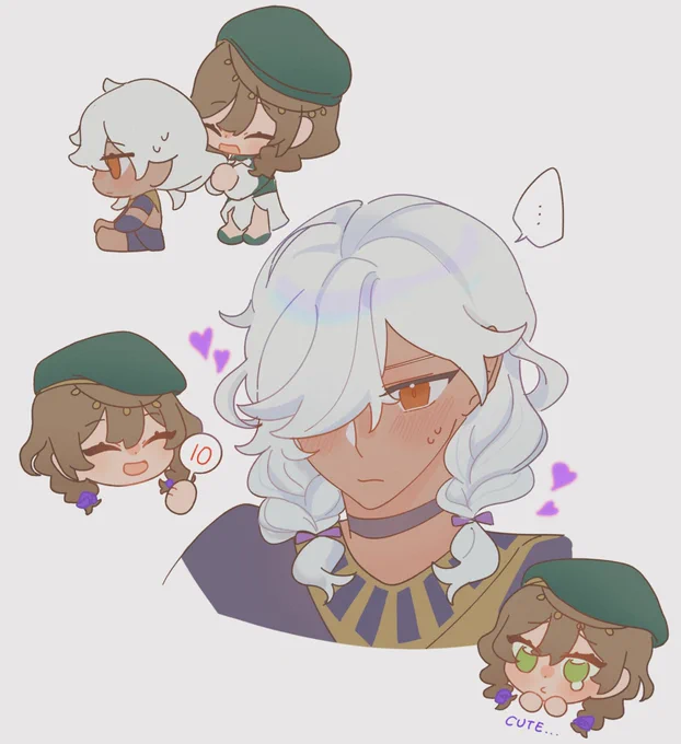 Cyno would probably sit still as they play with his hair#sethos #sethno 