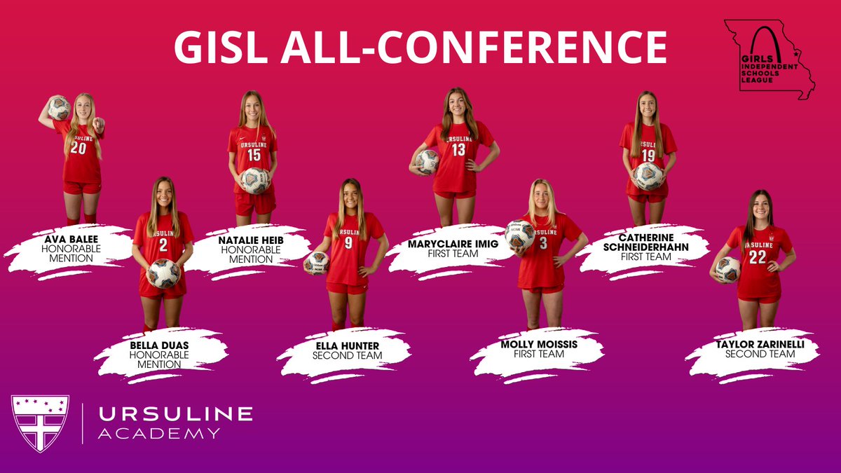 UASTL_Athletics's tweet image. Congratulations to our GISL Soccer All-Conference recipients.🐻⚽
#thisisgood
#ursulineathletics
@girls_indep_sch