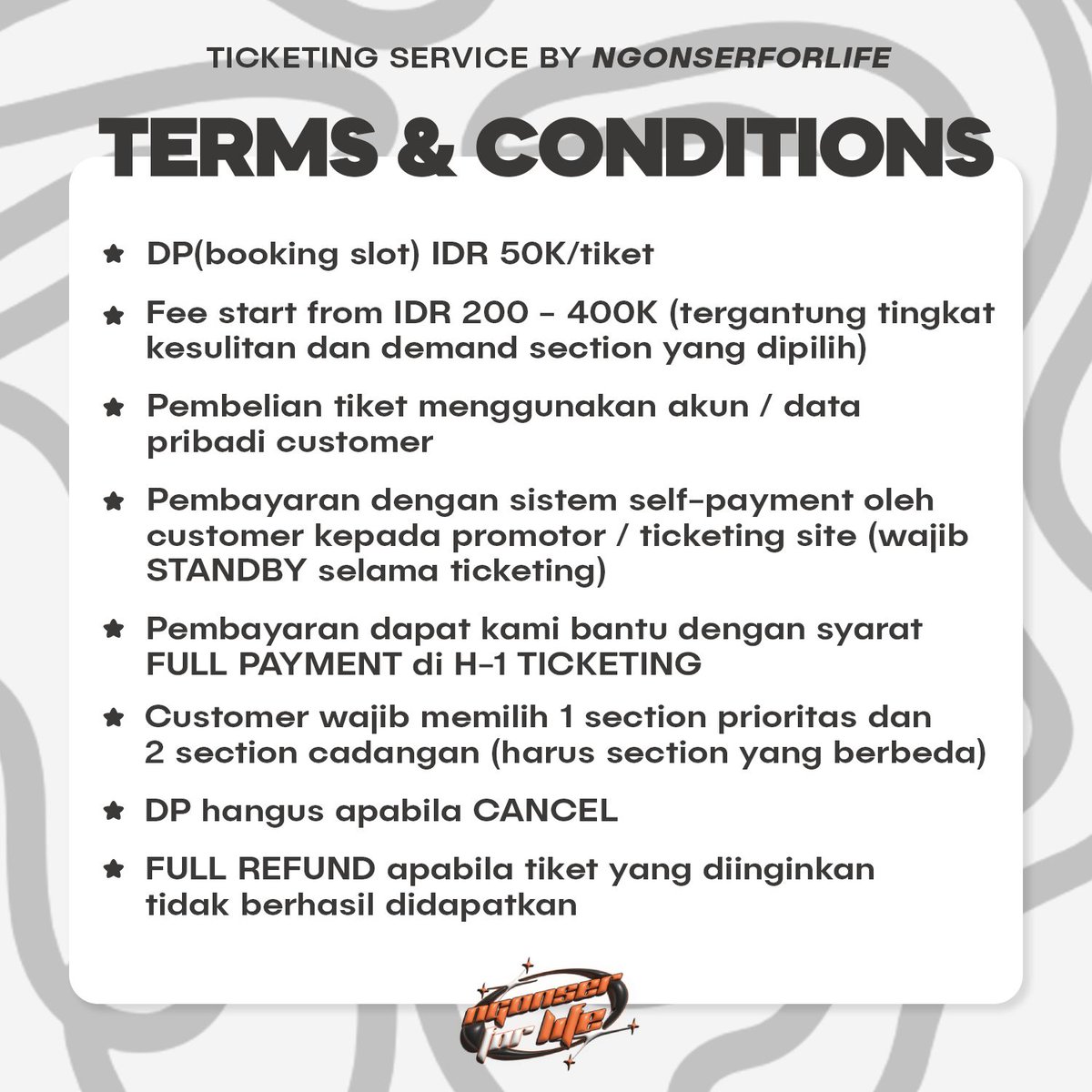 ngonserforlife's tweet image. OPEN JASTIP

Kim Soo Hyun "Eyes On You" Jakarta   
 
— Fee : 250k/tix | Book slot : 50k/tix

❗️ LIMITED SLOT
✅ FULL REFUND
✅ YOU DATA

📩 DM FOR MORE DETAILS

📌for testi cek link bio
#ticketingservices #jastip #trusted #wtsjasawar #jasawar #kimsoohyun #jastip #wtseyesonyou