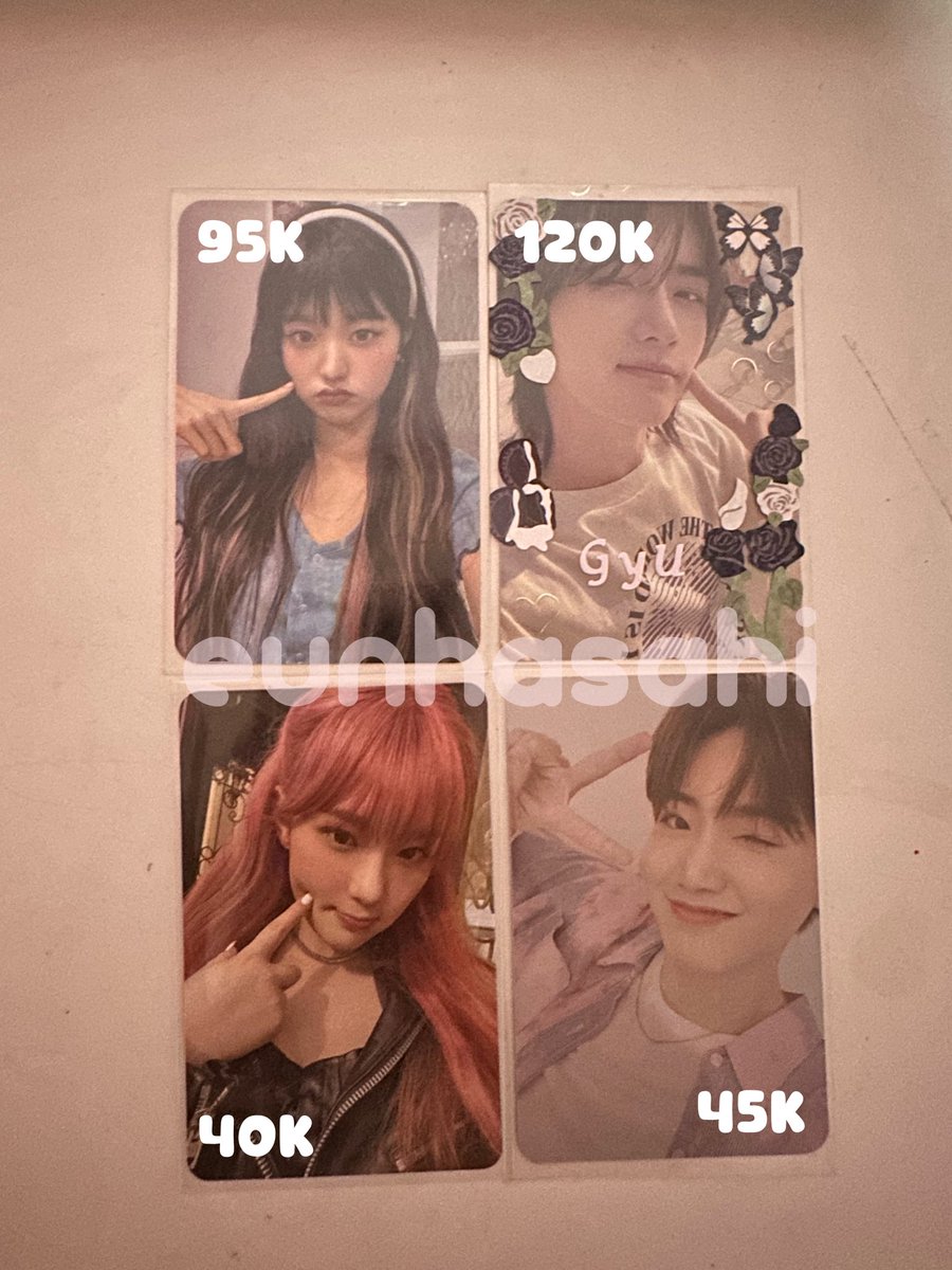 eunhasahi's tweet photo. WTS // want to sell // help rt
wonyoung poni tuspi
beomgyu tuspi wink tuswink
chaehyun tuspi
junkyu membership

harga each 😉🤏🏻
wtb wts wtt txt izone ive kep1er treasure https://t.co/ARoaqW6cuc