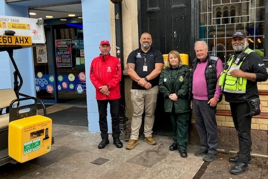 Achub Bywyd Cymru / Save a Life Cymru (@savealifecymru) on Twitter photo A project between @savealifecymru <a href="/cardiffcouncil/">Cardiff Council</a> <a href="/WelshAmbulance/">Welsh Ambulance</a> <a href="/RPB_CAV/">Cardiff and Vale RPB/BPR Caerdydd a'r Fro</a> to install 5 new defibs on St Mary/High Street and another on the mobility buggy, has already saved lives. Summer concert season has arrived <a href="/principalitysta/">Principality Stadium</a> keeping people safe is priority in the city. A project between @savealifecymru <a href="/cardiffcouncil/">Cardiff Council</a> <a href="/WelshAmbulance/">Welsh Ambulance</a> <a href="/RPB_CAV/">Cardiff and Vale RPB/BPR Caerdydd a'r Fro</a> to install 5 new defibs on St Mary/High Street and another on the mobility buggy, has already saved lives. Summer concert season has arrived <a href="/principalitysta/">Principality Stadium</a> keeping people safe is priority in the city.