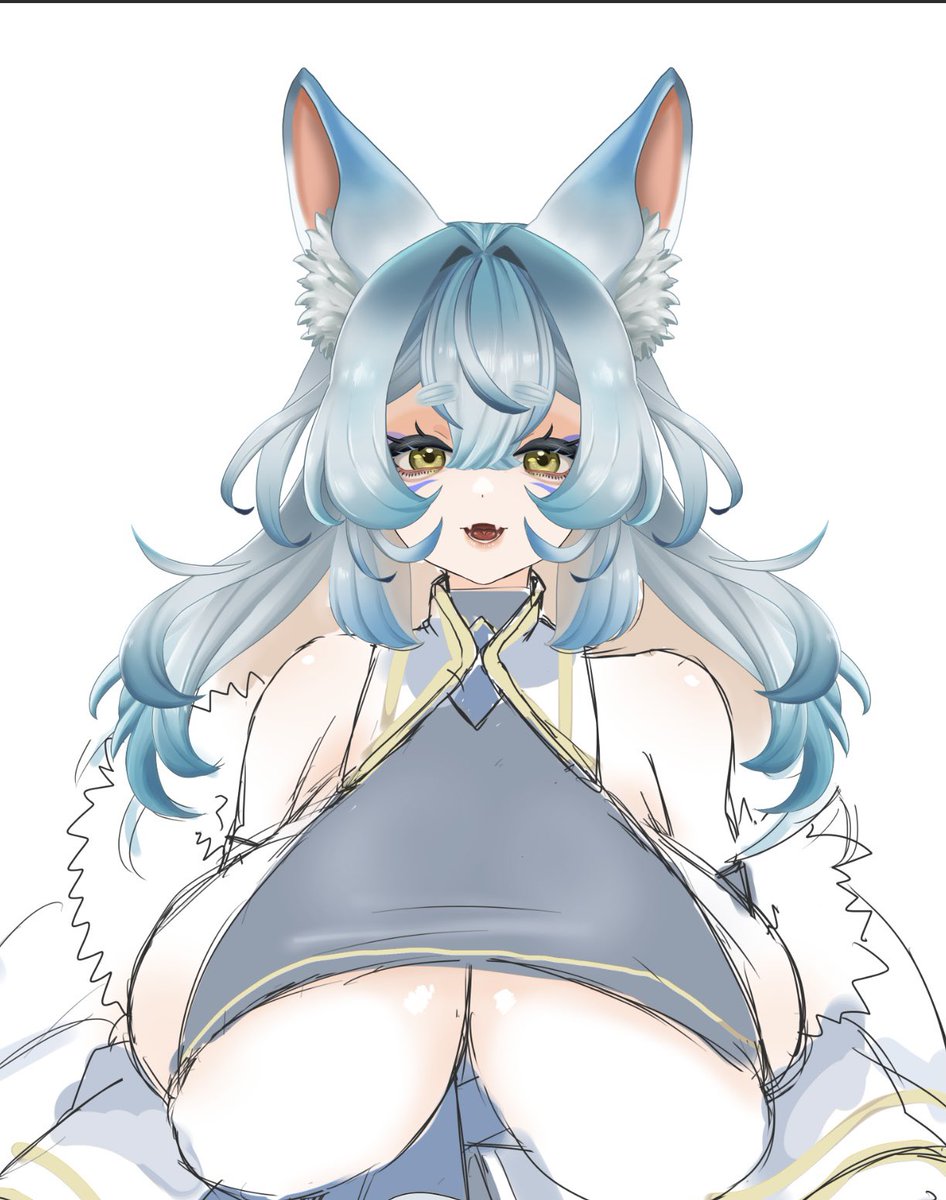 お顔が少しずつ出来てきた🦊 