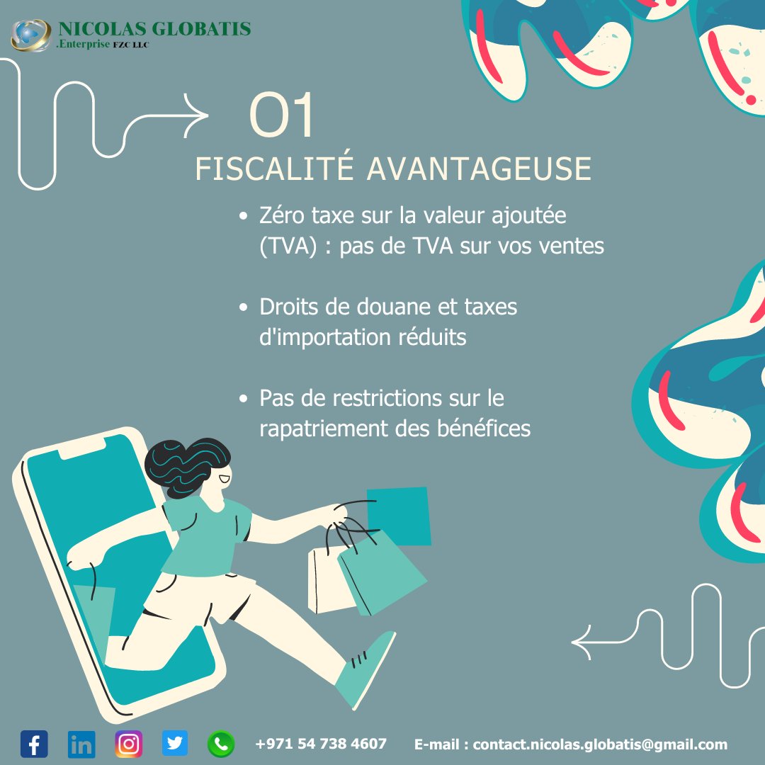 nico_globatis's tweet photo. 04 raisons pour ouvrir sa société de E-commerce aux Emirats

1-Une fiscalité avantageuse
2- Un marché en pleine expansion

Contactez nous Whatsapp/Appel +971 56 738 4607 ou par mail: contact.nicolas.globatis@gmail.com https://t.co/Ki5Ip2u3Km
