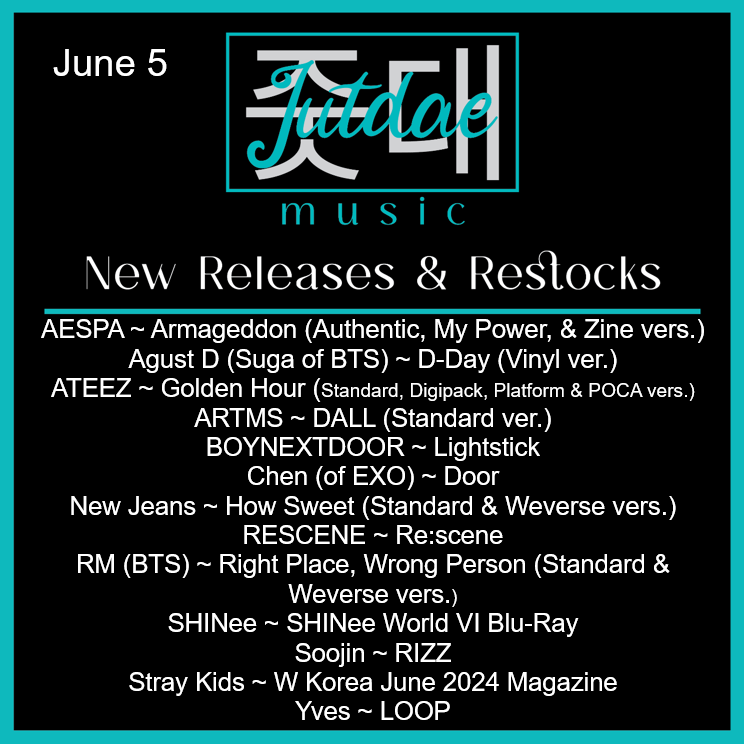 JutdaeMusic's tweet photo. Wednesday Restock!

It's a big one this week! 

Reminder that all of these and more are available in our store and on our website

#Jutdae #Jutdaemusic #kpopclt #kpopcharlotte #charlottekpop #cltkpop #nckpop #kpopnc #kpopstore #kpopsmallbusiness #kpop #kpopalbum https://t.co/gFmD0HHbB8